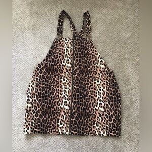 Forever 21 leopard corduroy overall Dress